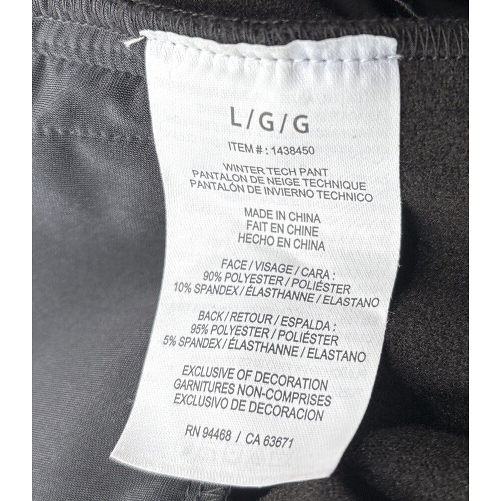 HFX Winter Tech Pants Womens L Black Fleece Lined Stretch Zip Pocket Pull On - Picture 10 of 11